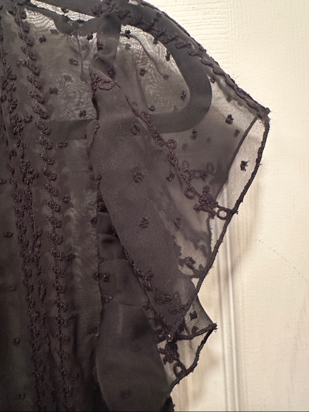 Sheer Black Tiered Embroidered Lace Whimsigoth Dress for Layering - Picture 5 of 6